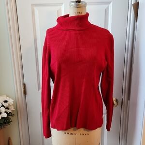 Women's Red Turtleneck Sweater